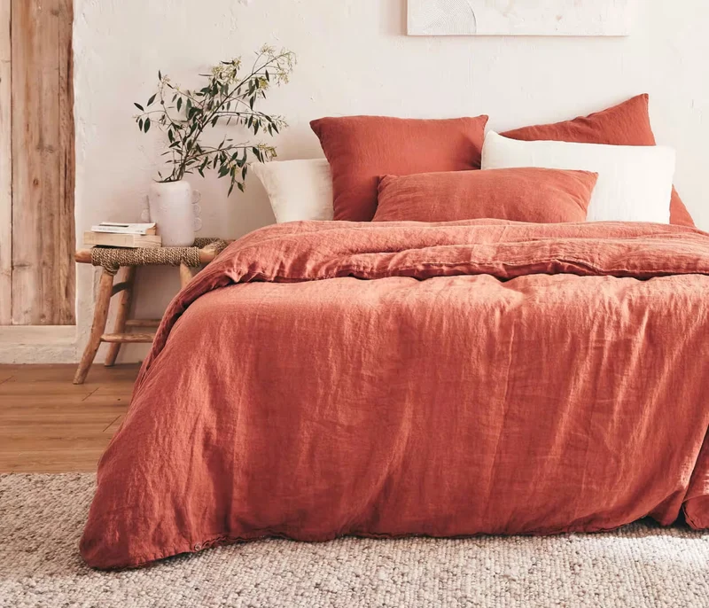 Drap housse en lin lavé