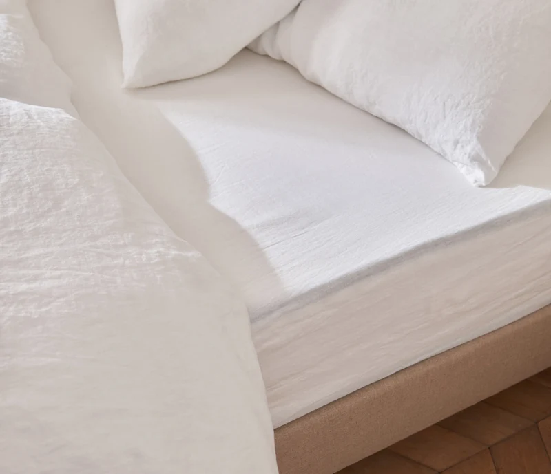 Drap housse en lin lavé