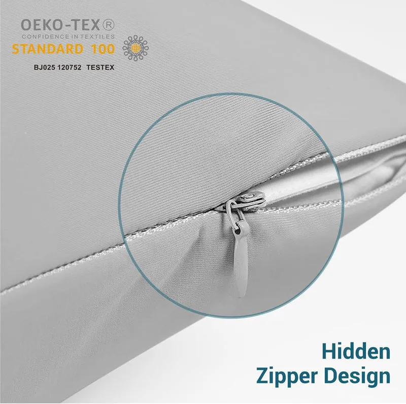 2-Pack Cooling Pillowcases – Q-Max >0.5 Arc-Chill, Anti-Static, Hidden Zipper,, Color Gray