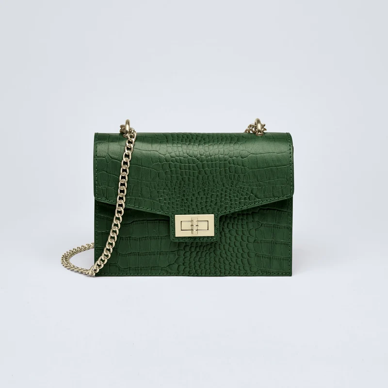 Sac bandoulière Peuplier en cuir croco