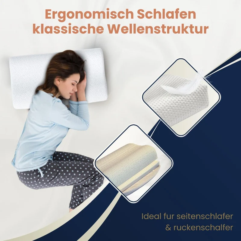 Thomsen Classic Pillow - Orthopädisches Schlafkissen aus Talalay Latex gegen Nackenschmerzen