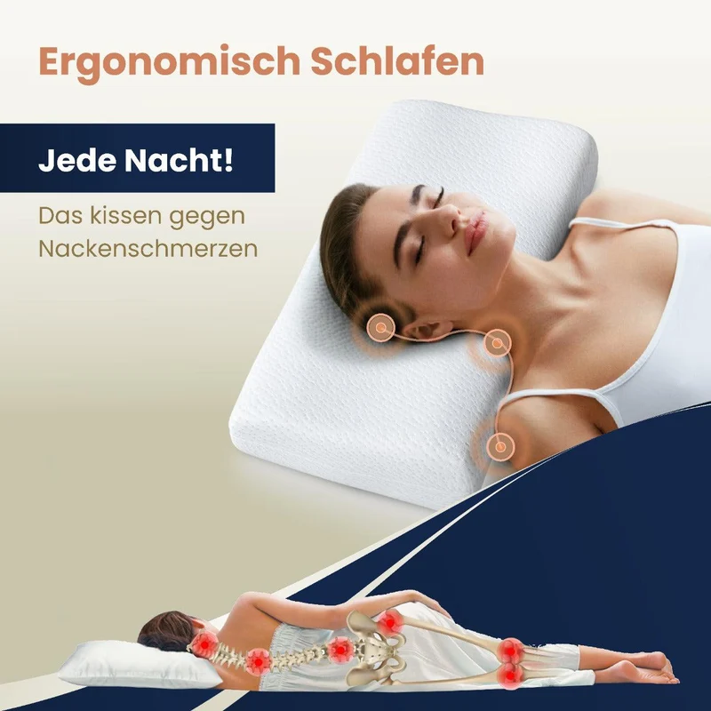 Thomsen Classic Pillow - Orthopädisches Schlafkissen aus Talalay Latex gegen Nackenschmerzen
