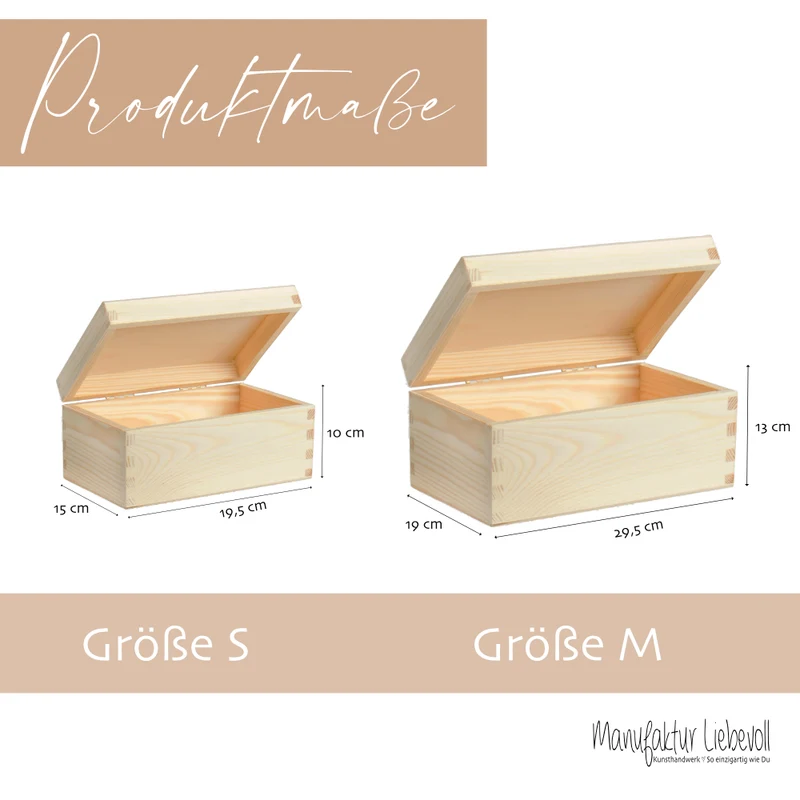 Personalisierte Erinnerungsbox aus Holz mit Namen – Süße Waldtiere Motive im Boho-Stil – Erinnerungskiste zur Geburt & Taufe
