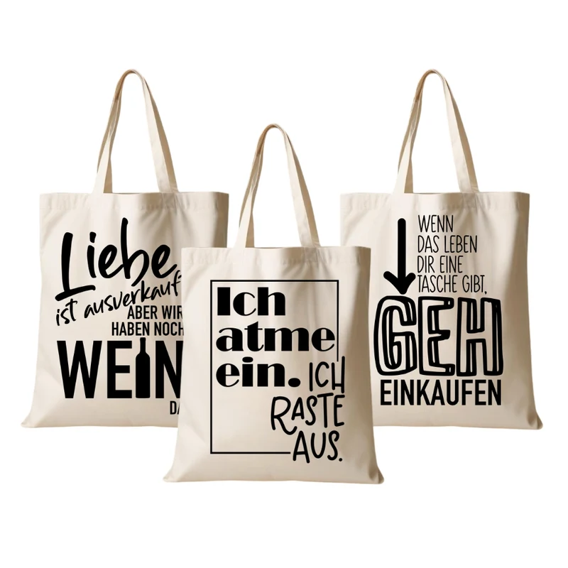 Stoffbeutel mit Spruch, Einkaufstasche mit lustigen Sprüchen