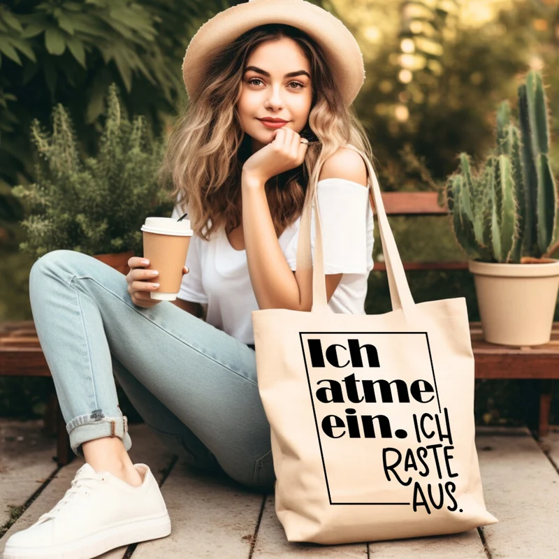 Stoffbeutel mit Spruch, Einkaufstasche mit lustigen Sprüchen