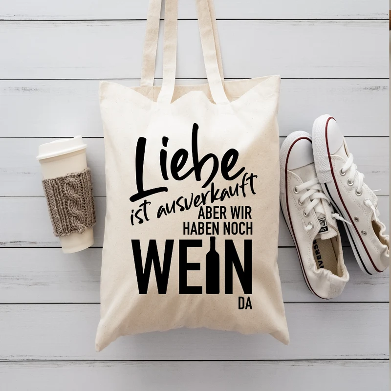 Stoffbeutel mit Spruch, Einkaufstasche mit lustigen Sprüchen