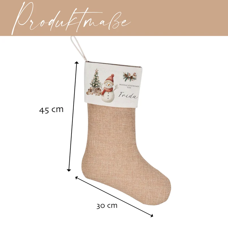 Nikolausstrumpf Nikolausstiefel personalisiert Kinder Weihnachtsstrumpf Schneemann Mädchen Jungen Name Weihnachtsstiefel Nikolaussocke