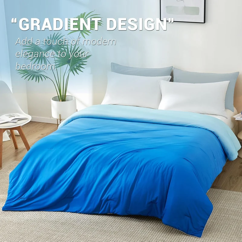 Elegear Arc-Chill Cooling Comforter, Q-Max >0.5, Double-Sided Cooling comforter, Gradient Dark Blue