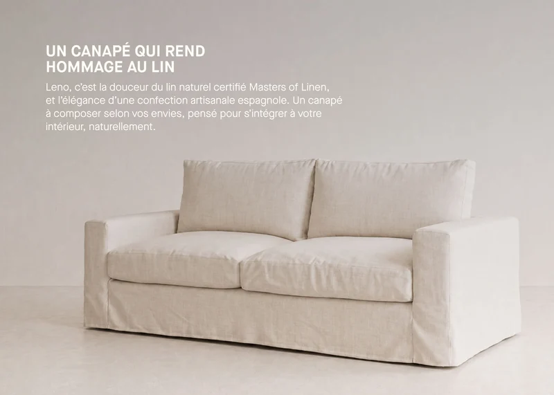 Canapé 3 places en lin LENO
