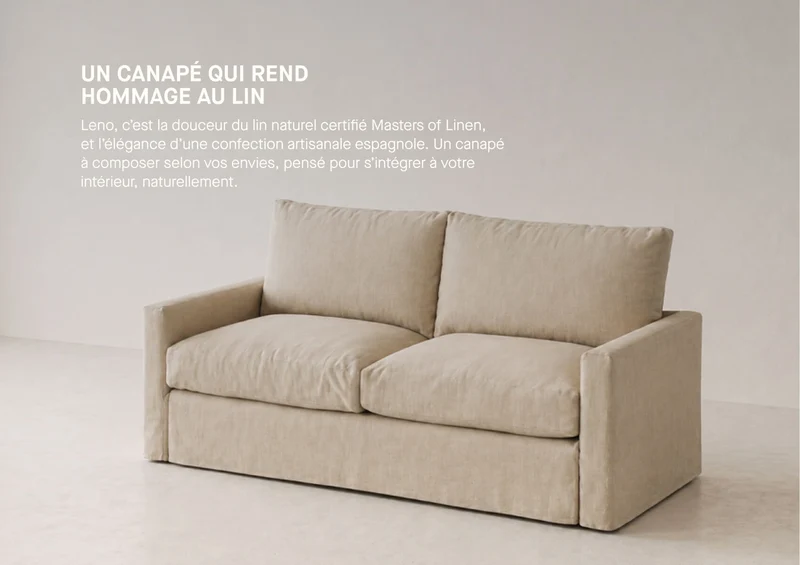 Canapé 3 places en lin LENO