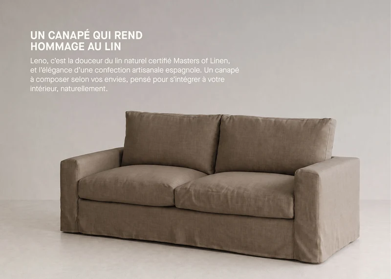 Canapé 3 places en lin LENO