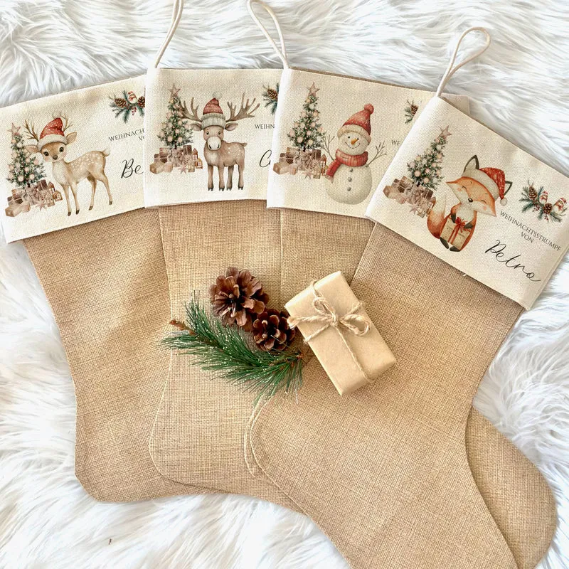 Nikolausstrumpf Nikolausstiefel personalisiert Kinder Weihnachtsstrumpf Mädchen Jungen Name Weihnachtsstiefel Nikolaussocke Weihnachten