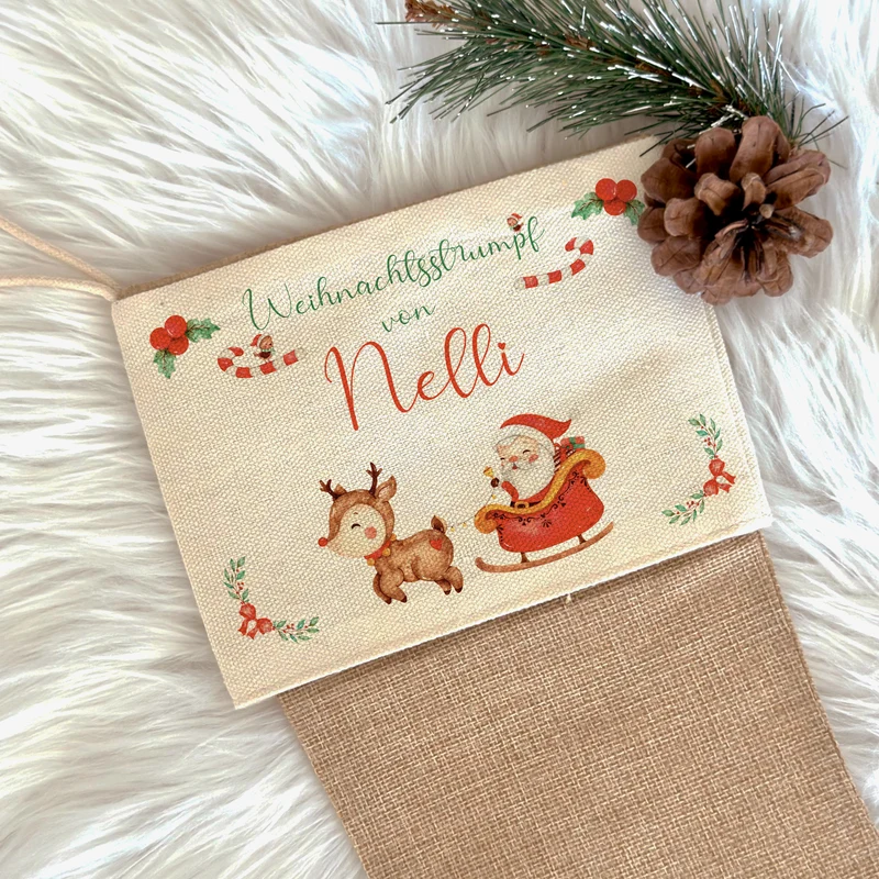 Nikolausstrumpf Nikolausstiefel personalisiert Kinder Weihnachtsstrumpf Name Weihnachtsstiefel Nikolaussocke Mädchen Jungen Weihnachten