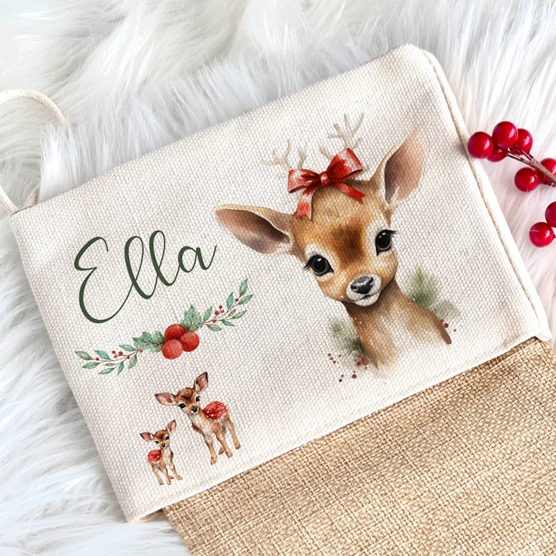 Personalisierter Dinosaurier Weihnachtsstrumpf für Jungen mit Namen zum Nikolaus und Weihnachten | Nikolausstrumpf Geschenkidee für Kinder I 7 Motivvarianten zur Auswahl