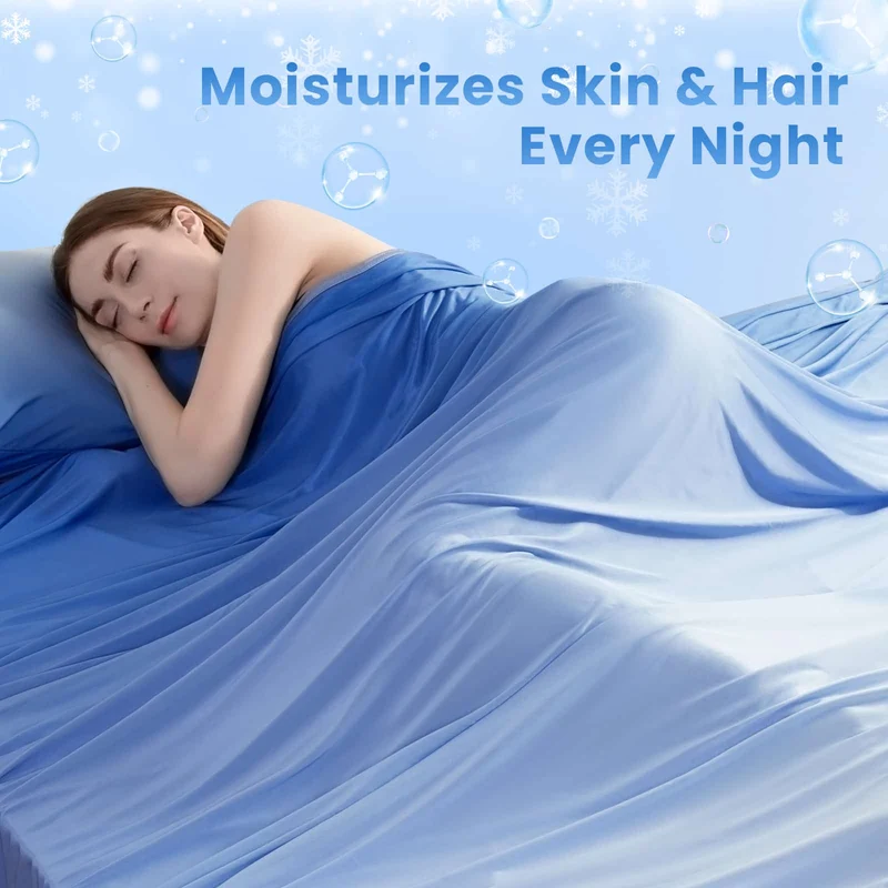 Q-Max > 0.5 Gradient Blue Cooling Blanket – Double-Sided, Breathable & Machine Washable