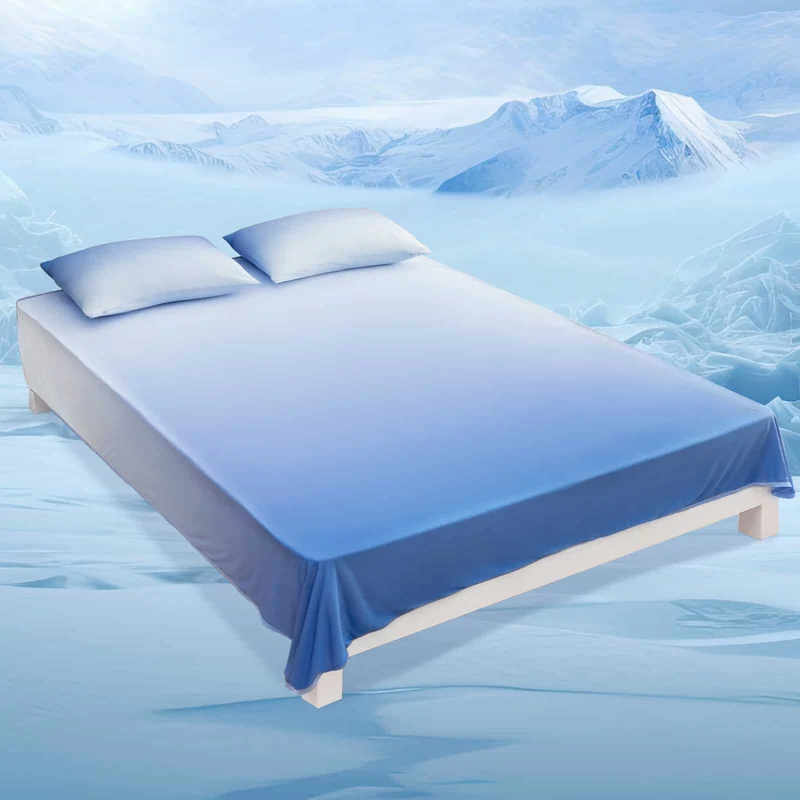Q-Max > 0.5 Gradient Blue Cooling Blanket – Double-Sided, Breathable & Machine Washable
