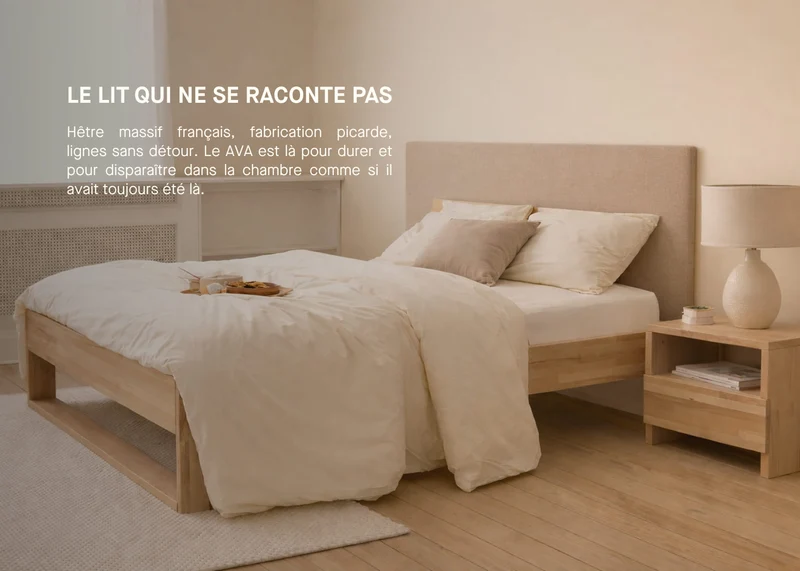 Lit avec sommier en bois massif AVA