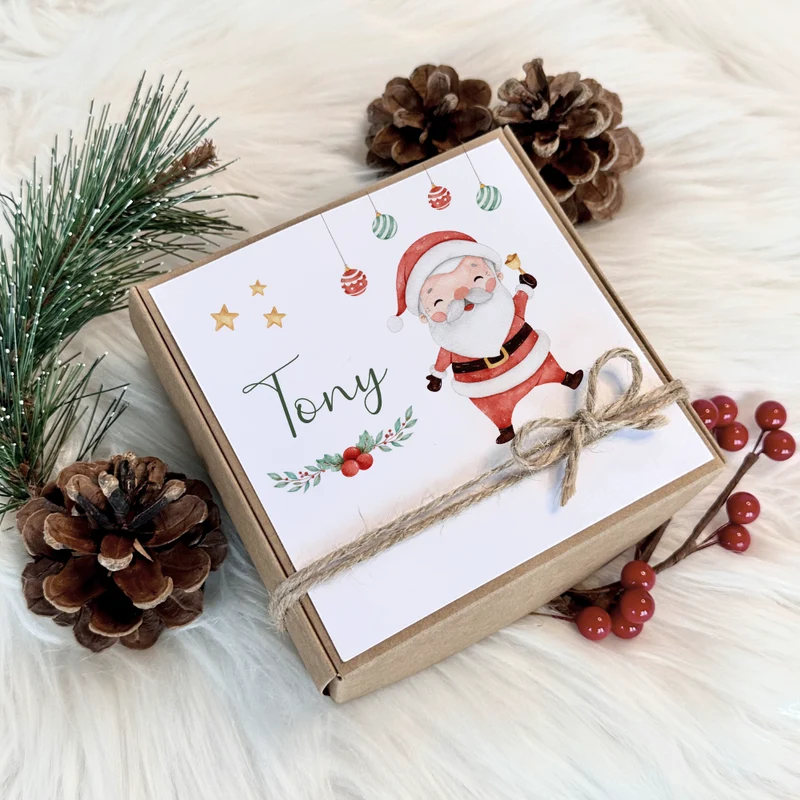 Kinder Geschenkschachtel Weihnachten I Name Personalisiert Mädchen Jungen I Weihnachtsgeschenk Weihnachtsmann