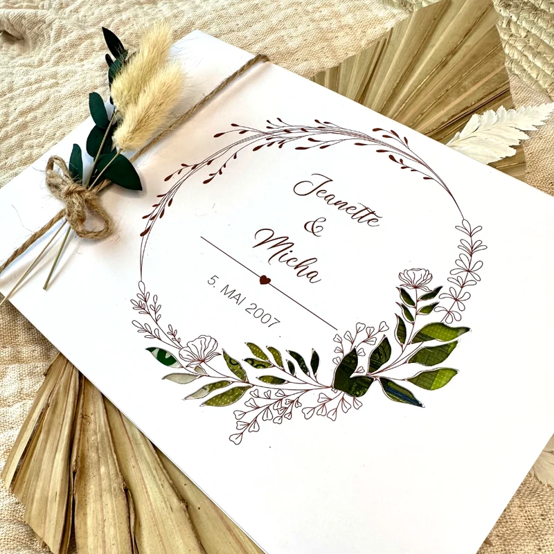 Personalisierte Hochzeitskarte Namen Datum Spruch I Geldgeschenk Karte Hochzeit I Hochzeitsgeschenk Blumen Kranz I persönliches Geschenk Trauung