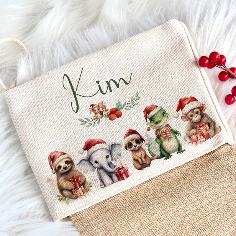 Weihnachtsstrumpf Rehkitz für Mädchen u. Teenager mit Namen zum Nikolaus und Weihnachten personalisiertert | Nikolausstrumpf Geschenkidee für Kinder I 7 Motivvarianten zur Auswahl