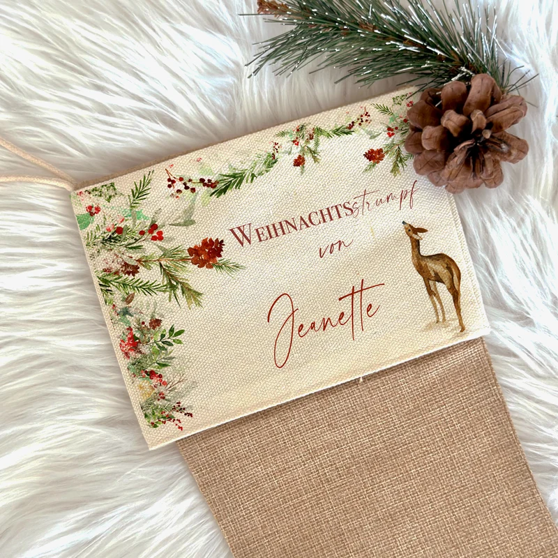 Nikolausstrumpf personalisiert Nikolausstiefel Kinder Erwachsene Weihnachtsstrumpf Name Weihnachtsstiefel Nikolaussocke Weihnachtsgeschenk