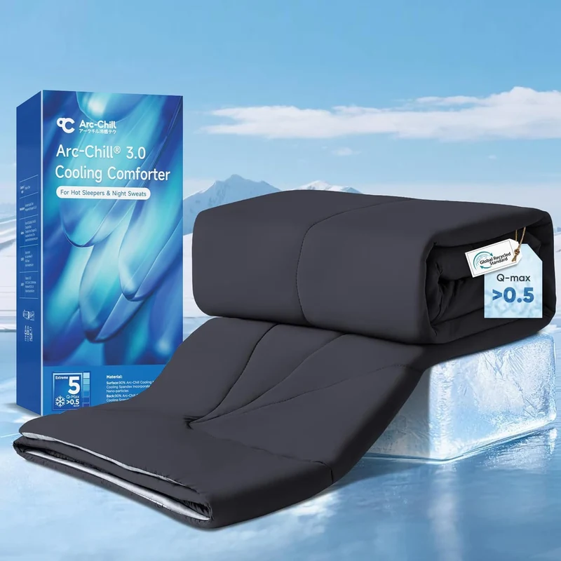 Ultra Soft Cloudy 3D Cooling Comforter Arc-chill Extreme Q Max 0.5-Black & Gray