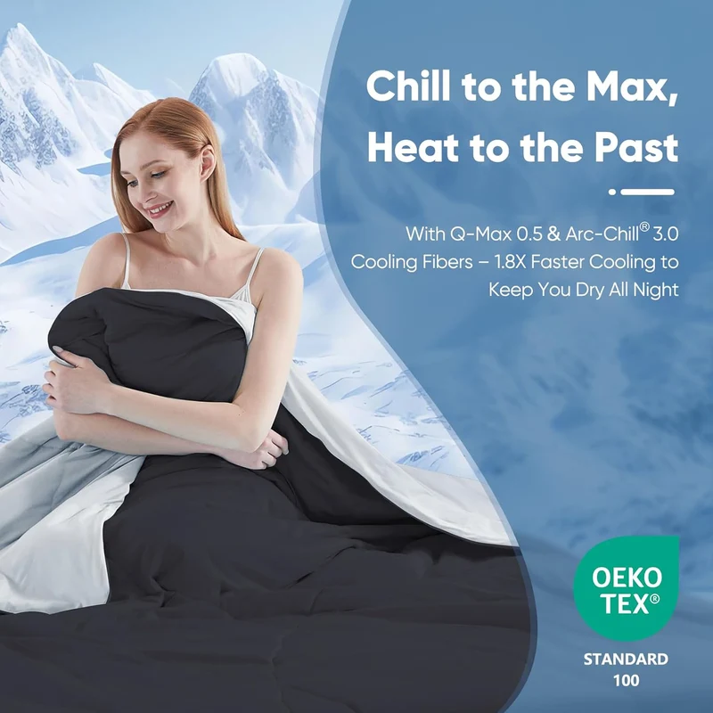 Ultra Soft Cloudy 3D Cooling Comforter Arc-chill Extreme Q Max 0.5-Black & Gray