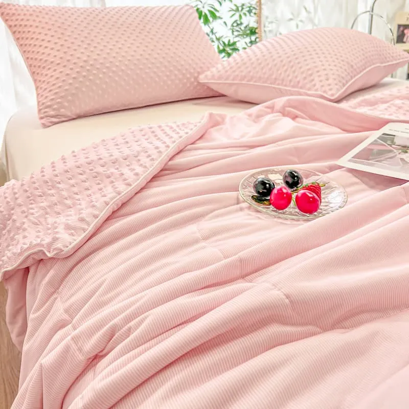 Reversible Textured Ultra-Soft Ice Cream-Like Cooling Summer Comforter