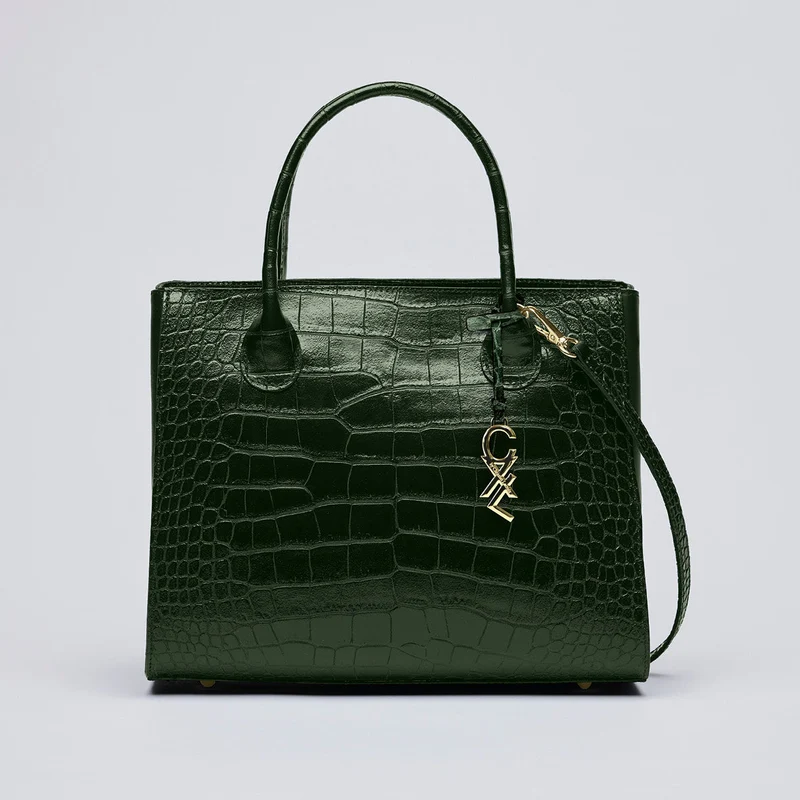 Sac à main Montaigne en cuir croco italien