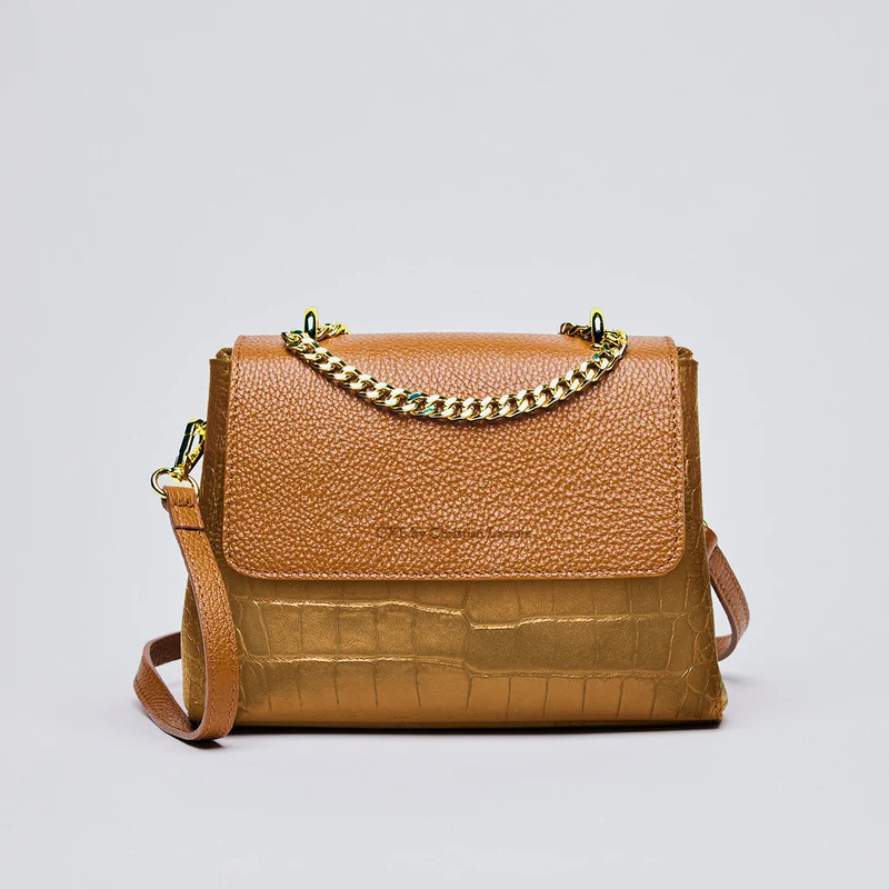 Sac à bandoulière Cremieux en cuir croco italien
