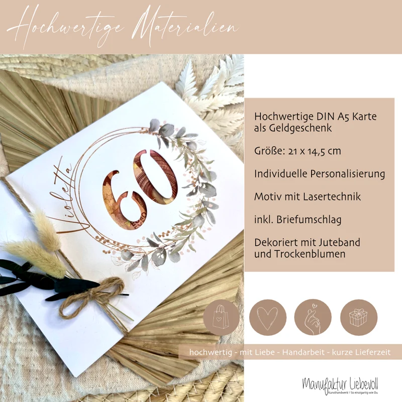 Personalisiertes Geschenk zum runden 18. 20. 30. 40. 50. 60. 70. 80. Geburtstag I Geldgeschenk Spruch Karte I Glückwunschkarte I | Geld verschenken I Geburtstagsgeschenk