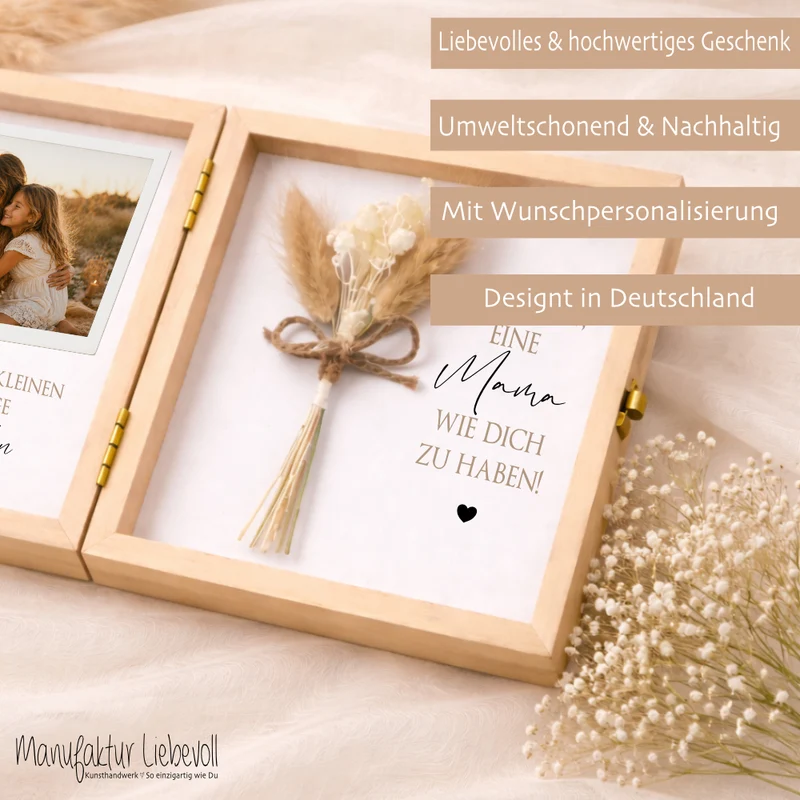 Geschenk Mama Papa personalisiert | Muttertagsgeschenk & Vatertagsgeschenk | Geburtstagsgeschenk Eltern | Fotogeschenk Holzbox