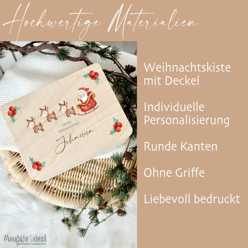 Personalisierte Weihnachtsbox Geschenk Weihnachten Holzbox Holzbox Geschenkbox Frohe Weihnachten Personalisierte Heiligabend Weihnachtsmann