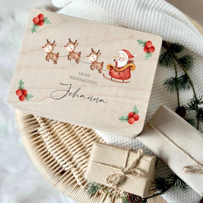 Personalisierte Weihnachtsbox Geschenk Weihnachten Holzbox Holzbox Geschenkbox Frohe Weihnachten Personalisierte Heiligabend Weihnachtsmann