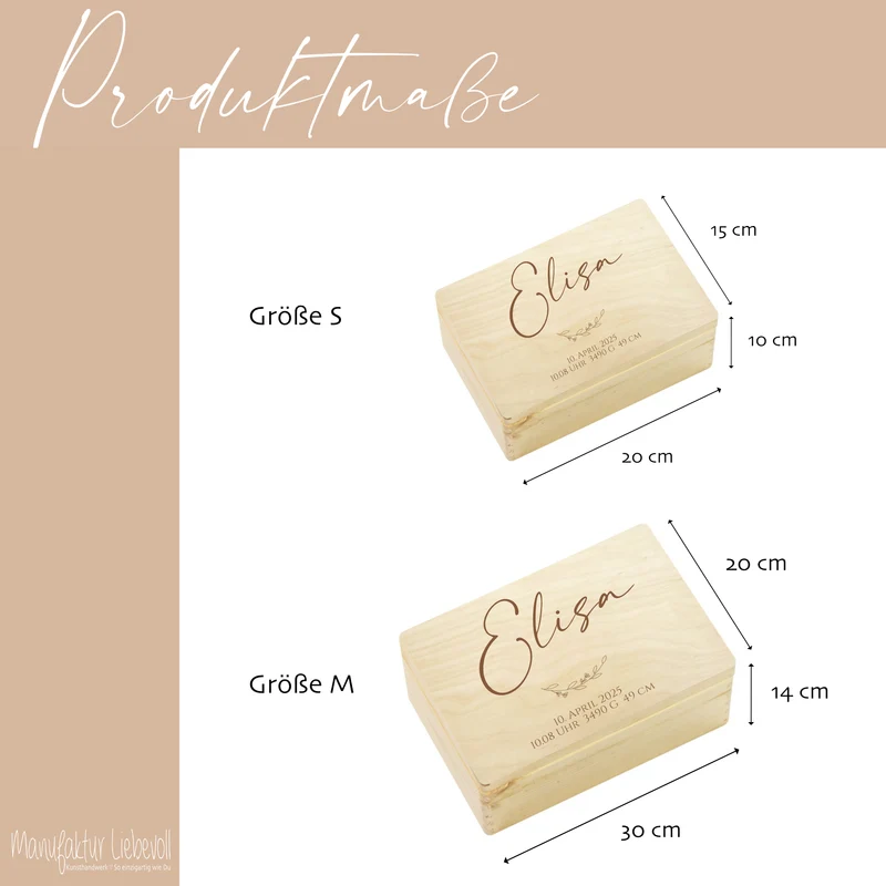 Erinnerungsbox Baby Personalisiert Baby Erinnerungskiste aus Holz Babygeschenk Geschenk zur Geburt Taufe Geburtsgeschenk Taufgeschenk Mädchen Junge
