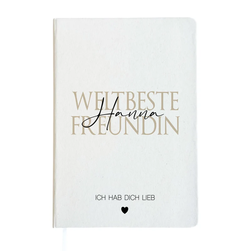 Notizbuch Freundin Geschenk mit Namen personalisiertes Notizheft weltbeste Freundin, weltbester Freund, Partner, Herzensmensch