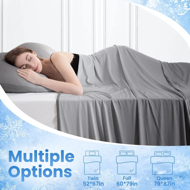 Q-Max > 0.5 Gradient Gray Cooling Blanket – Double-Sided, Breathable & Machine Washable