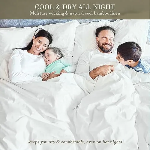 2-Pack Washed Bamboo Linen Cooling Pillowcases