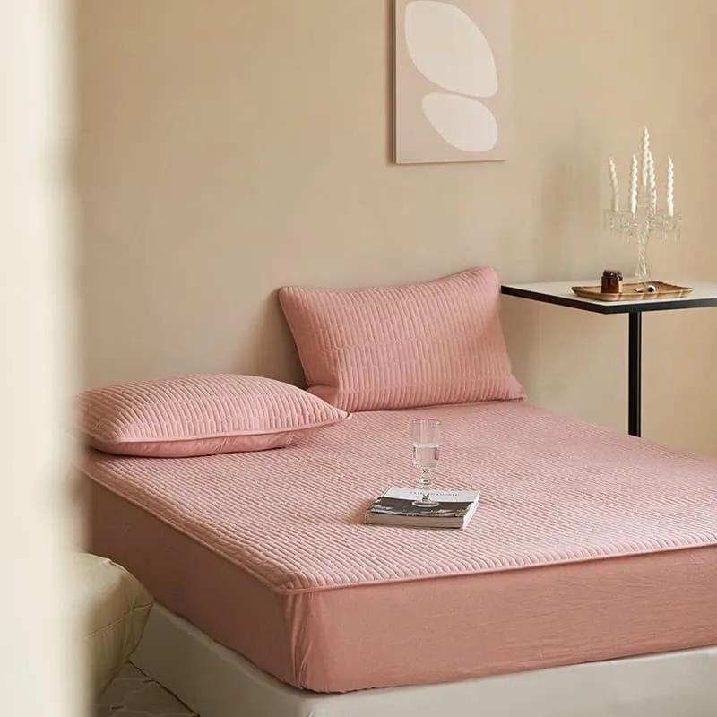 Comfortable Thicken Quilted Quilting Fitted Sheets