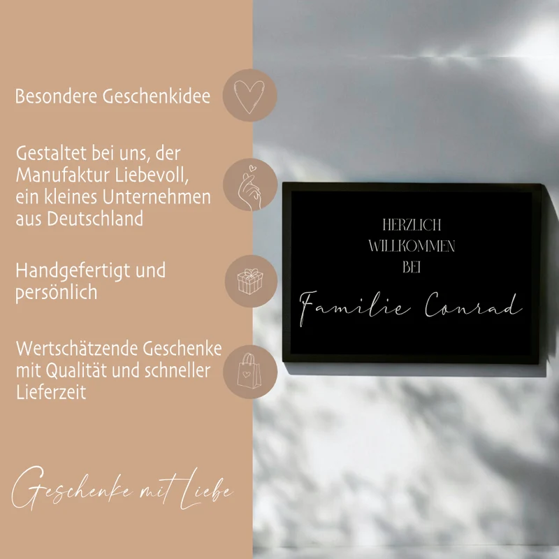 Fußmatte Personalisiert Namen Fussmatte Schmutzfangmatte Fußmatte Name Schwarz Weiß Teppich Geschenk Hochzeit Familie