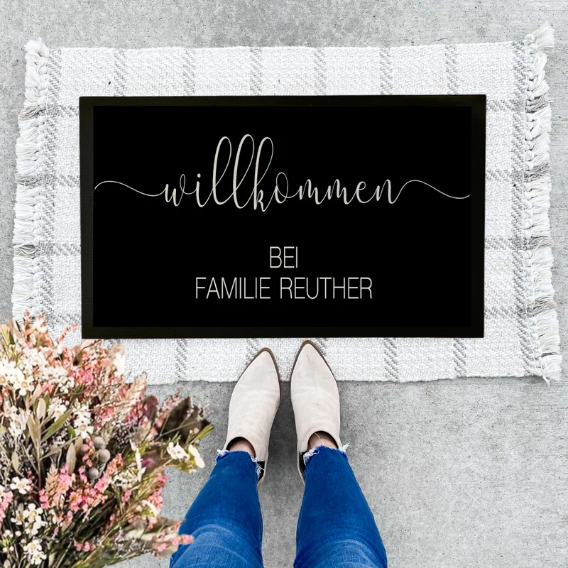 Personalisierte Fußmatte mit Namen Fussmatte Personalisiert Fußmatte Willkommen Geschenk Familie Hochzeit Umzug Einzug