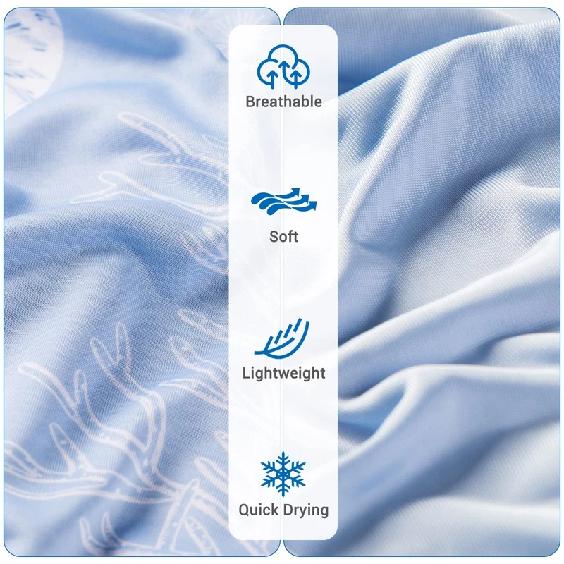 Elegear Marine Print Cooling Blanket – Q-Max > 0.5, Ultra-Soft & Breathable for Summer