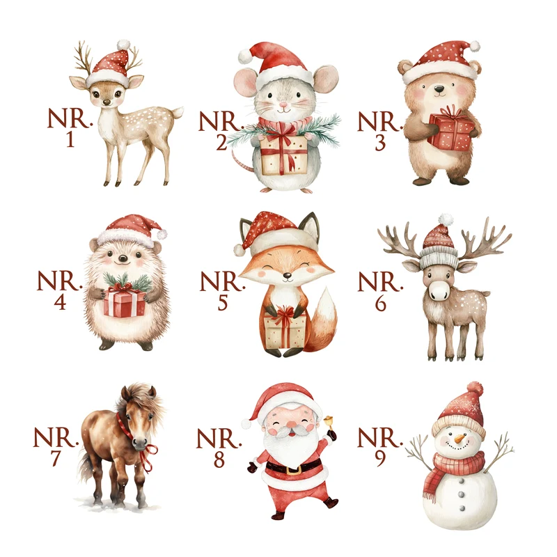 Nikolaus Geschenkbeutel Name Buchstabe personalisiert Weihnachtssack Weihnachten Geschenk Kinder mit Name I 9 Varianten & 3 Größen