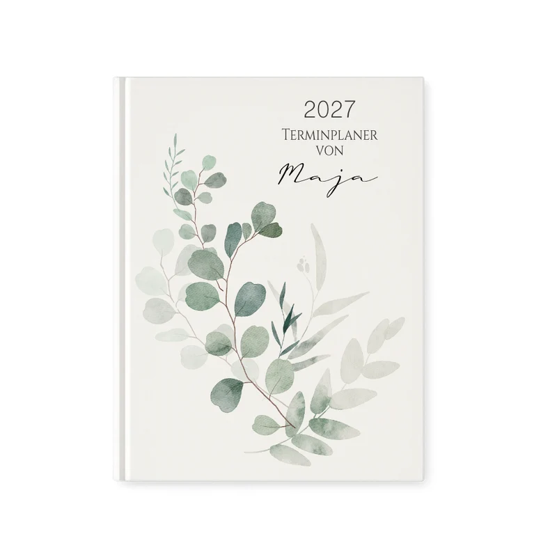 Personalisierter Terminplaner 2027 Din A5 | Hardcover Buchkalender mit Name | Florales & Boho Design