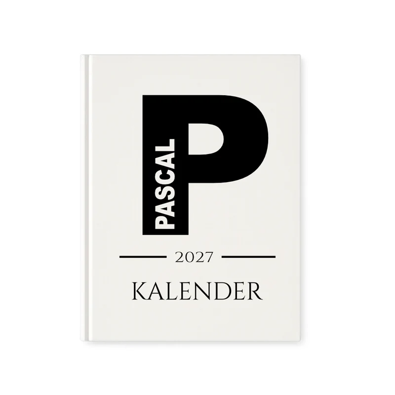Personalisierter Terminplaner 2027 Din A5 | Minimalistischer Buchkalender mit Name | Weißes Hardcover – Manufaktur Liebevoll