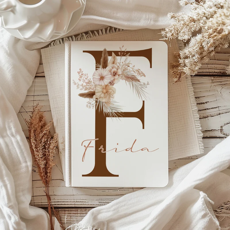 Notizbuch Personalisiert Buchstabe und Name Boho, Tagebuch, Journal, Geschenk