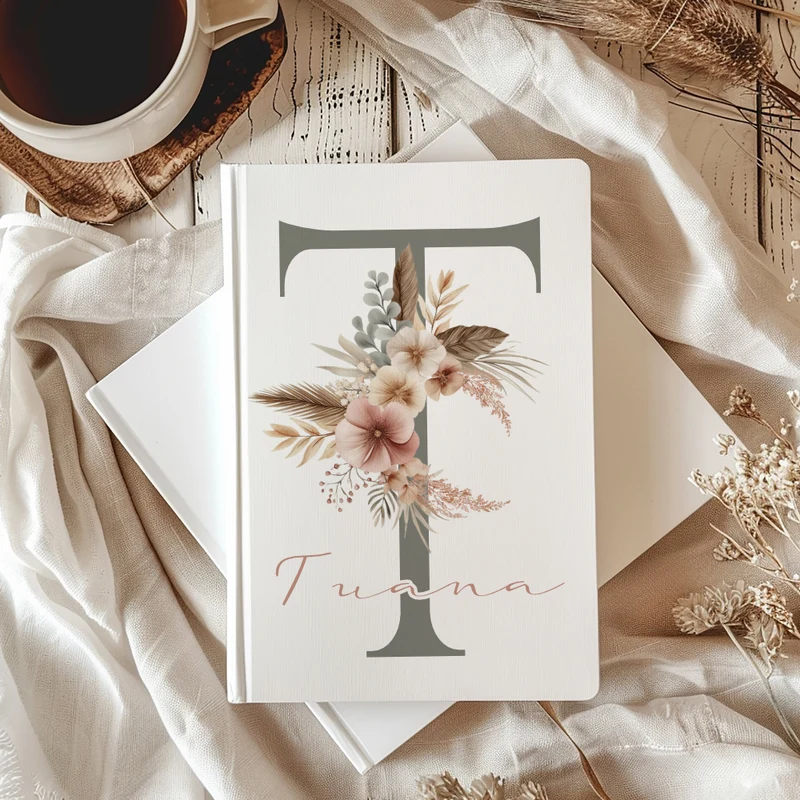 Notizbuch Personalisiert Buchstabe und Name Boho, Tagebuch, Journal, Geschenk