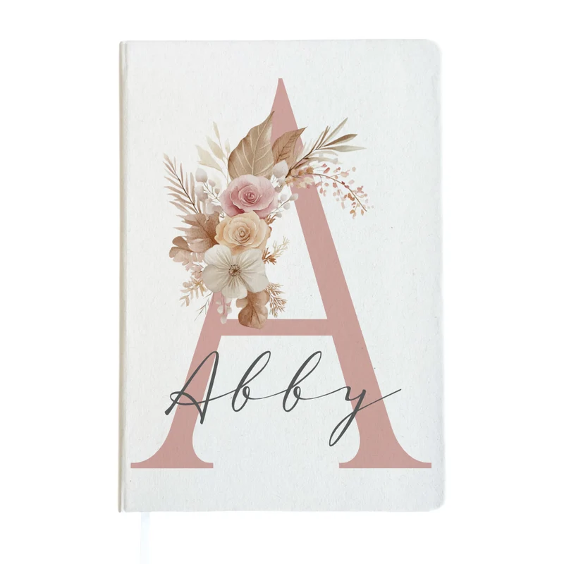 Notizbuch Personalisiert Buchstabe und Name Boho, Tagebuch, Journal, Geschenk