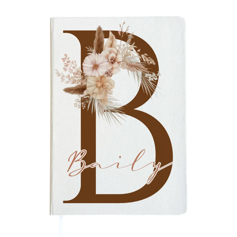 Notizbuch Personalisiert Buchstabe und Name Boho, Tagebuch, Journal, Geschenk