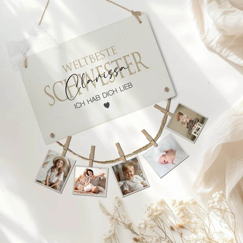 Schwester Geschenk Geburtstag Bruder Geburtstagsgeschenk Namen Fotogeschenk personalisiert